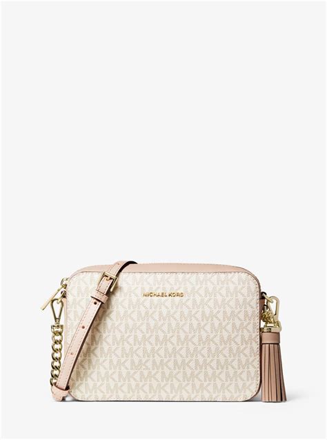 michael kors ginny crossbody pink|Michael Kors blush pink handbag.